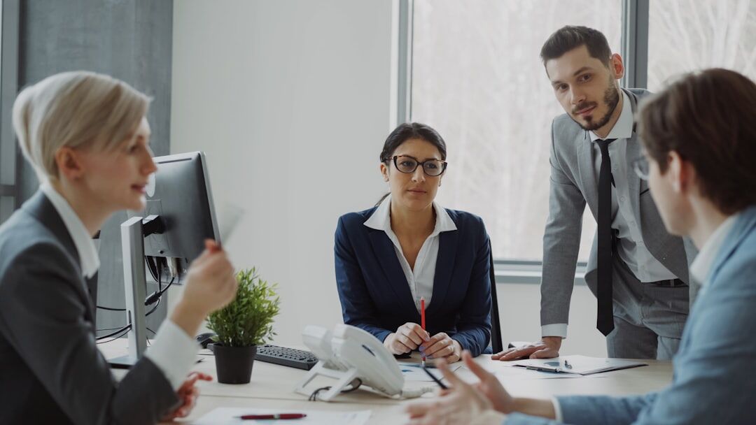 person speaking confidently in meeting